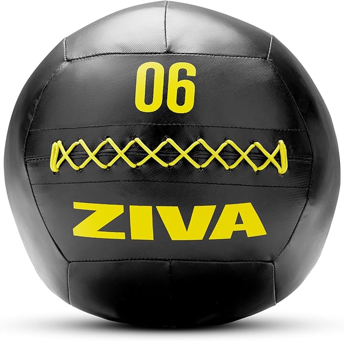 ZIVA Soft Wall Ball – Highly Durable Weighted Exercise Medicine Slam Ball for Strength and Conditioning Workout - Multiple Color, Weight Available