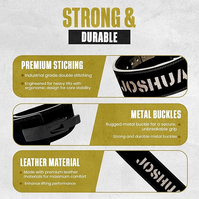 Christian Lever Weight Lifting Belt- 10mm Thick Leather Weightlifting Belt for Men & Women- Durable Leather Weight Belt for Men- High Strength Powerlifting Belt- Squat Belt, Deadlifting Belt