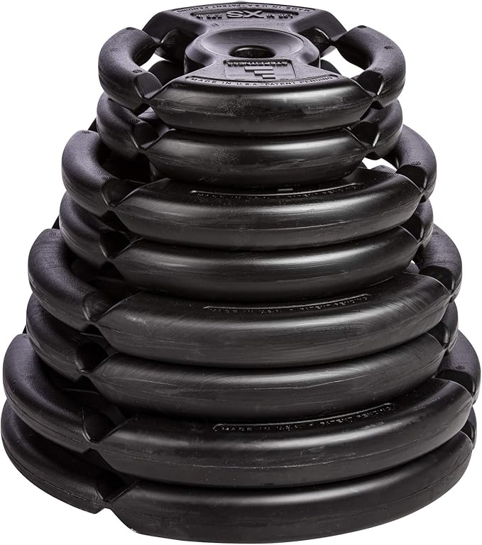 The Step Fitness Adjustable Dumbbell Set or Barbell Weight Set, 35-60 lbs, with Collars, and Weights
