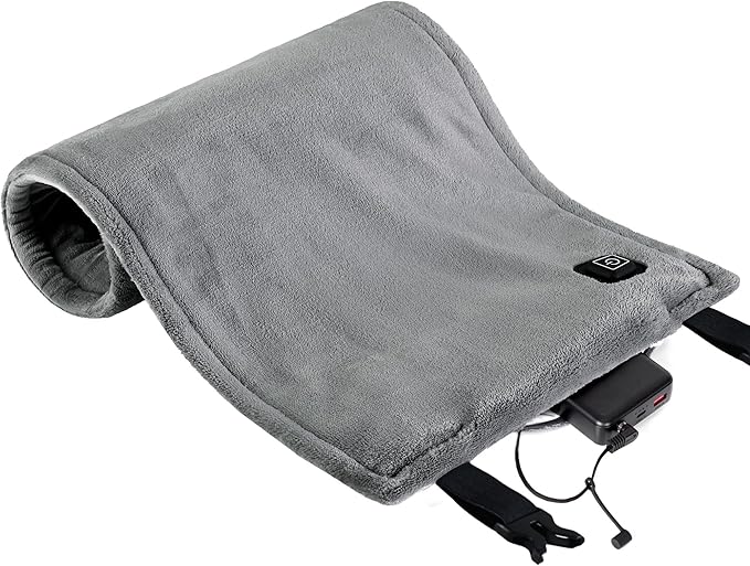 Cordless Heating Pad for Back Pain Relief & Cramps, 12"x24" Portable with Adjustable Straps, Battery Operated, 3 Heat Levels for Back/Shoulder/Legs, Gift for Mom