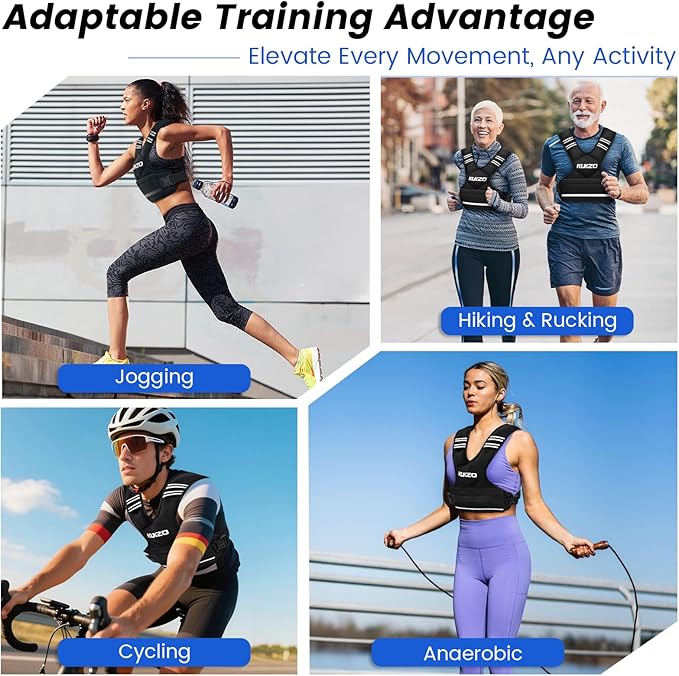 Adjustable Weighted Vest Woman Men, 6-12lb/12-18lb/20-32lb Weight Vest with 6 Ironsand Weights for Strength Training Rucking Running Walking Fitness Workout