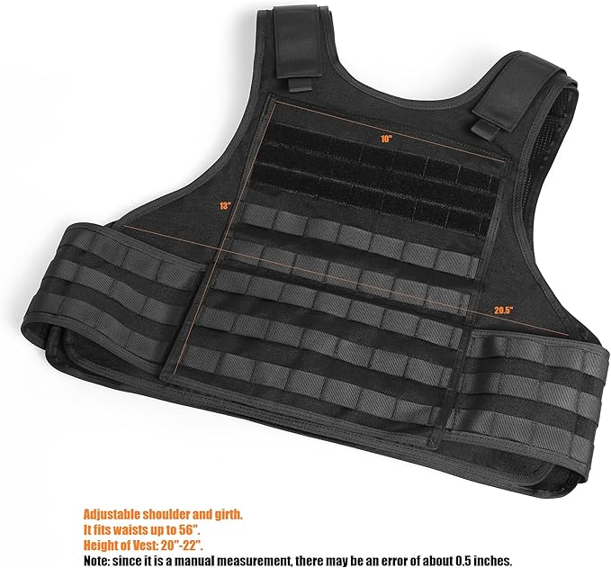 TACNEX Lightweight MOLLE Duty Vest Adjustable Weighted Workout Vest for Men Women