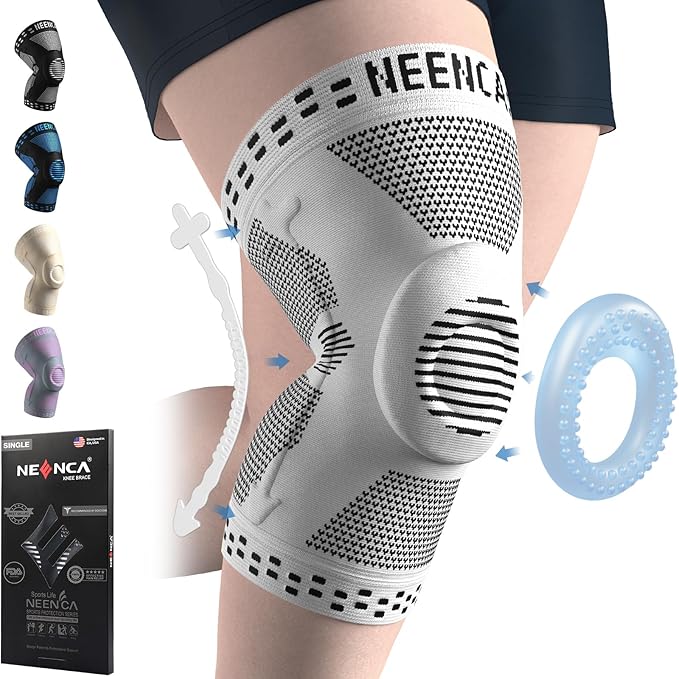 NEENCA Plus Size Knee Brace for Knee Pain, Knee Support with Side Stabilizers & Patella Gel Pad, Knee Compression Sleeve for Meniscus Tear, Arthritis Joint Pain Relief, ACL, PCL, All Sports. Plus Size