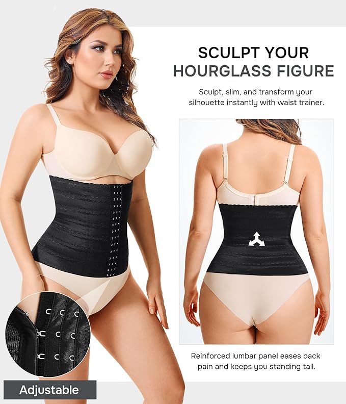 Eleady Waist Trainer for Women Corset Shapewear Tummy Control Adjustable Belly Binder Post Partum