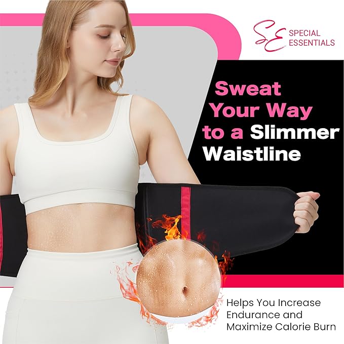 Special Essentials Waist Trainer for Women & Men Adjustable Sweat Band Waist Trimmer For Core Stability & Training Workouts