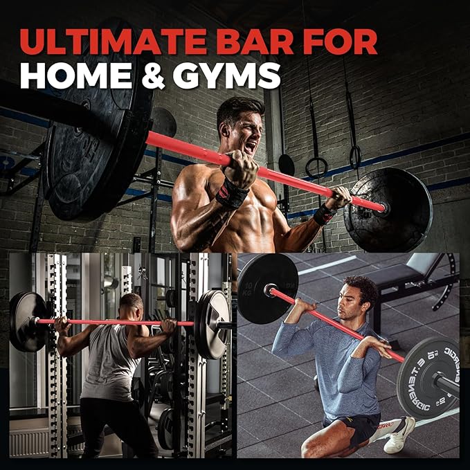 Olympic Barbell 7FT 40LB – 700LB Capacity Heavy Duty Weight Lifting Bar with 2" Olympic Sleeves, Medium Knurl Powerlifting Barbell for Squat Bench Press Deadlift Home Gym Strength Training
