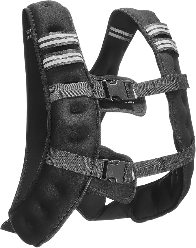 VEVOR Weighted Vest, 12/16/20/30 lbs Weight Vest with Reflective Stripe, Adjustable Buckle Body Weight Vest, Workout Equipment for Strength Training, Running, Jogging, Fitness, and Weight Loss