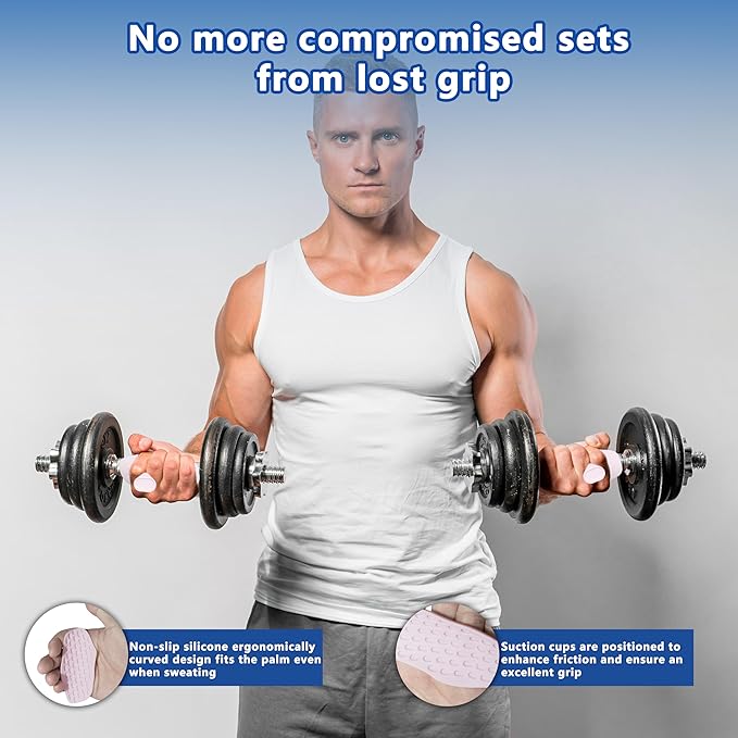 Silicone Gym Grips for Weight Lifting,Workout Gloves for Women Men Alternative,Anti Slip Gym Workout Grip,Rubber Gym Hand Grips-Weightlifting Grips Pad for Barbell,Pull Up,Ryptfit,Training