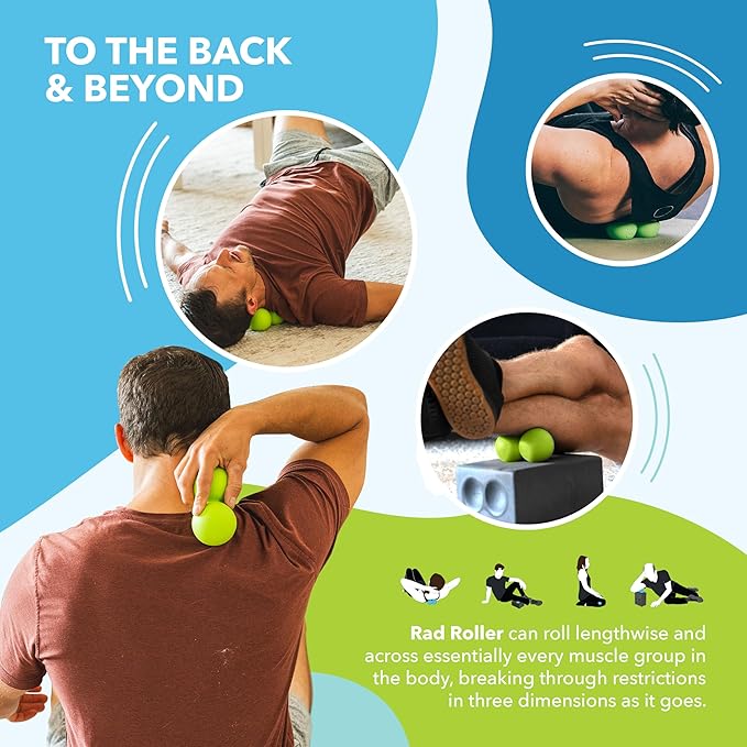 RAD Roller Soft Peanut Roller Ball Massager - Soft/Low Density Peanut Massage Ball - Myofascial Release for Back, Feet, Neck, Psoas - Suboccipital Release Device, Thoracic Spine Roller Balls