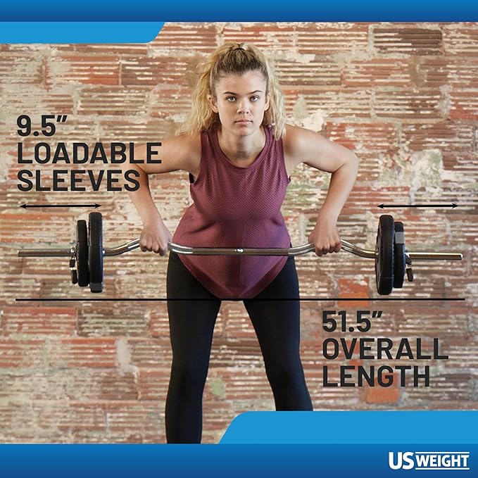 US Weight Weight Set for Home Gym - Barbell, Curl Bar or Multi-Use Options - Various Weight Options