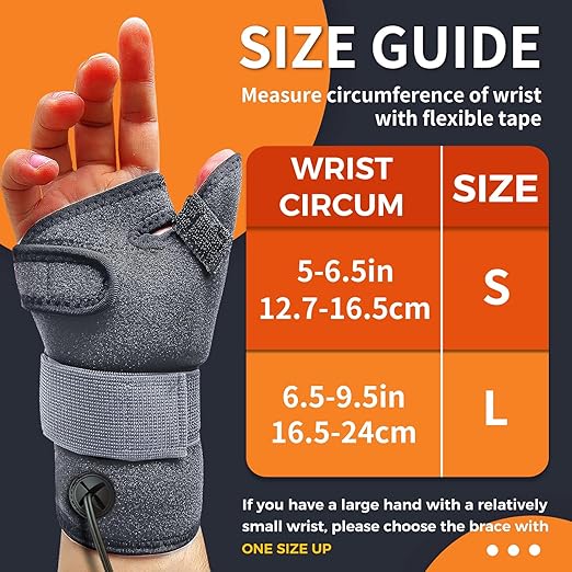 Electric Thumb & Wrist Heating Pad for Hand Arthritis with 3 Heat & 5 Timer Settings, Heated Wrist Wrap for Carpal Tunnel Syndromes, Tendonitis Left/Right Hand Pain Relief(L)
