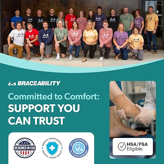 BraceAbility Elastic Ankle Support Brace - Lightweight Slip on Foot and Ankle Compression Sleeve for Gymnastics, Dance, Sports, Running, Exercise, and Sprained Ankle Swelling for Women and Men (Beige, Small)