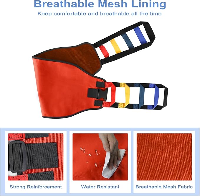 Transfer Sling Transfer Belt for Seniors, Widened Back Curve Design Transfer Belt for Movement, Transfer Boards for Bedridden Patient, Back Lift Belt for Patient Care (Orange)
