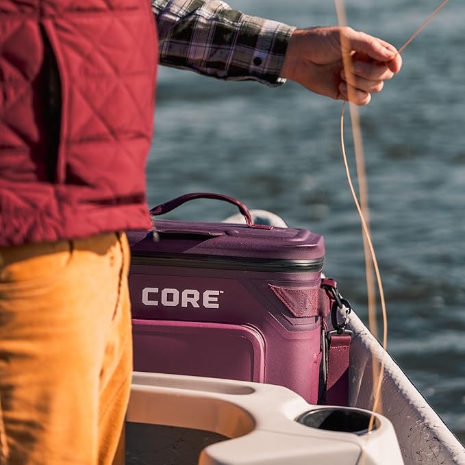 CORE Magnetic Leak Proof Soft Cooler with Waterproof Zipper | Insulated Bag Portable Ice Chest Box | Best Soft Cooler for Food & Beverages for Tailgating, Car Camping, Travel, and Family Beach Picnics
