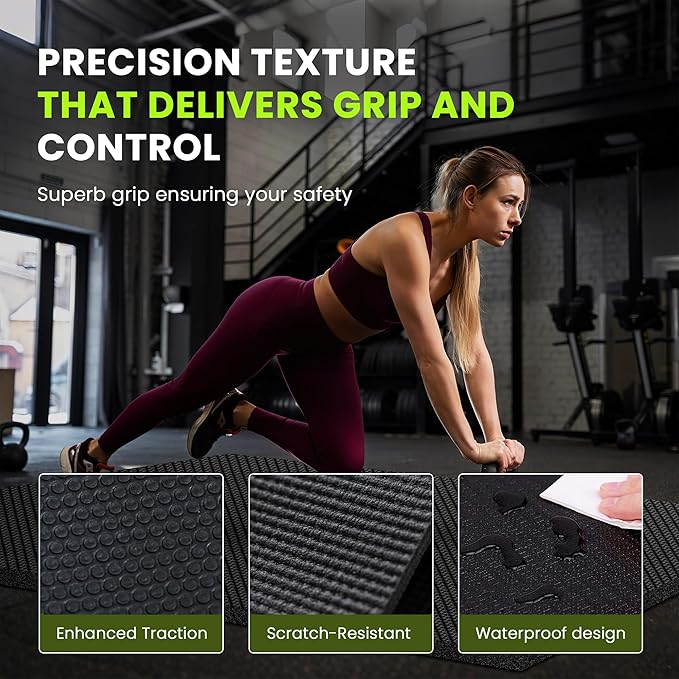 Stepwaver Extra Large Exercise Mat, 7'x5' 8'x6' 10'x6' (8mm) Extra Thick Workout Mats for Home Gym Flooring, Non-Slip, Ultra Durable, High-Density Gym Mat for Cardio,Yoga, Jump Rope, MMA, Weights