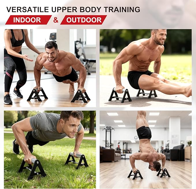 Push Up Bar - Heavy-Duty Stainless Steel Pushup Stands with Non-Slip Base, 500LB Capacity, Portable Home Gym Equipment for Strength Training & Floor Workouts