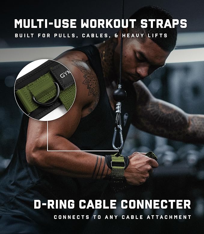 Gymreapers GripLink D-Ring Lifting Wrist Straps