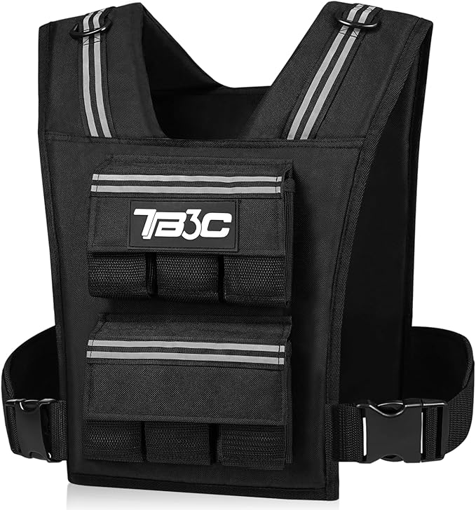 Adjustable Weighted Vest Men and Women 19lbs/ 30lbs/ 40lbs Weights with Reflective Stripe, Weight Vest Woman Workout Vest for Strength Training,Running & Walking