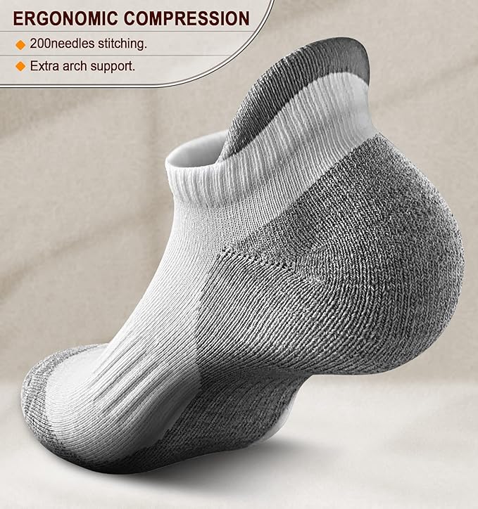 BULLIANT Men Running Socks,Active Ankle Socks No Show For Men With Cushioned Footbed Arch Support Breathable Wicking