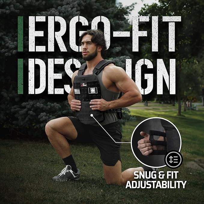 Amstaff Tactical Weighted Vest - Adjustable Weight Vests - Versatile Wearable Vest for Fitness Workouts, Strength and Endurance Training, Running