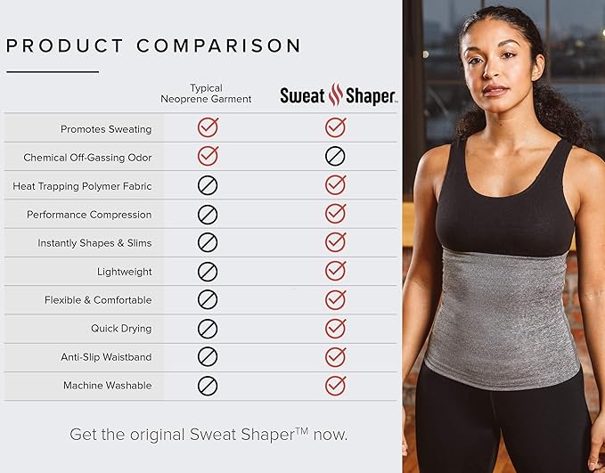 Sweat Shaper Waist Trimmer for Women, Waist Trainer Sauna Belt, Neoprene-free Waist Cincher, Thermo Sauna Slimming Belt