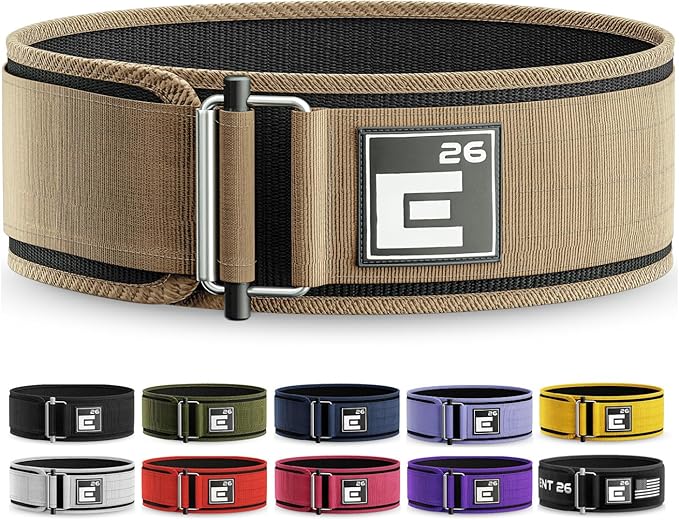 Element 26 Self-Locking Weight Lifting Belt - Premium Weightlifting Belt for Serious Functional Fitness and Olympic Lifting Athletes - Lifting Support for Men and Women - Deadlift Training Belt