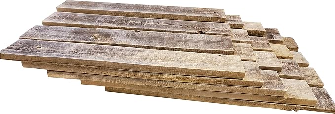 Rustic Weathered Reclaimed Wood Planks for DIY Crafts, Projects and Decor (20 Planks - 24" Long)