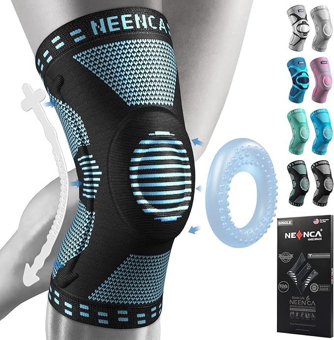 NEENCA Professional Knee Brace for Women/Men, Knee Support with Patella Pad & Side Stabilizers, Compression Knee Sleeve for Knee Joint Pain, Meniscus Tear, ACL, PCL, Runner, Workout