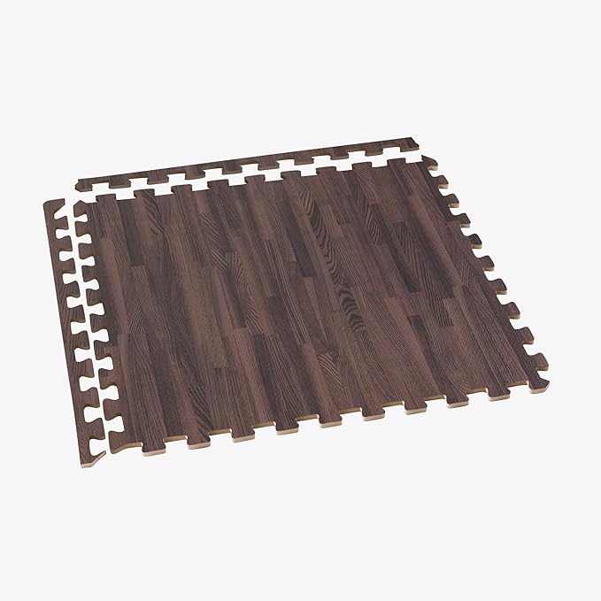 Forest Floor 3/8 Inch Thick Printed Foam Tiles, Premium Wood Grain Interlocking Foam Floor Mats, Anti-Fatigue Flooring – Stylish Flooring Solution