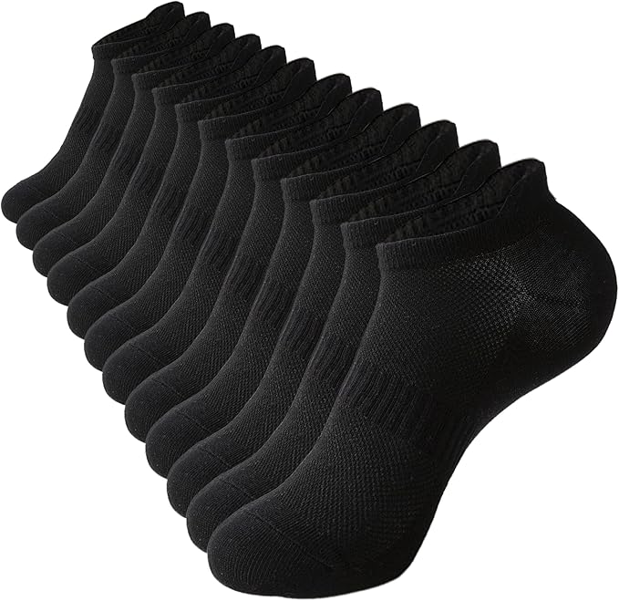 ACCFOD Womens Ankle Socks Athletic Running Low Cut Socks With Tab 6 Pairs