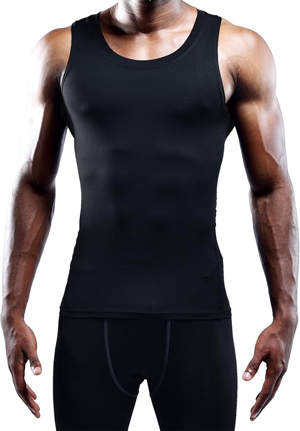 NELEUS Men's 3 Pack Athletic Compression Under Base Layer Sport Tank Top