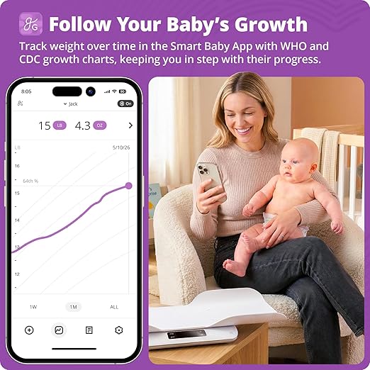 Greater Goods Smart Bluetooth Baby Scale with in-House Algorithm for Wiggly Babies, Infants, and Toddlers