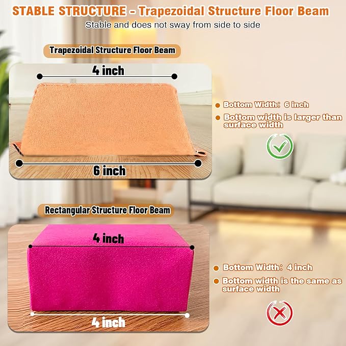 MARFULA 6 FT / 8 FT / 9 FT Folding Gymnastics Beam Foam Balance Floor Beam - Extra Firm - Suede Cover - Anti Slip Bottom with Carry Bag for Kids/Adults Home Use
