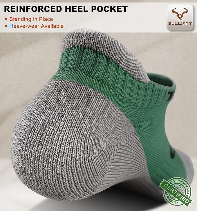 BULLIANT Men Running Socks,Active Ankle Socks No Show For Men With Cushioned Footbed Arch Support Breathable Wicking