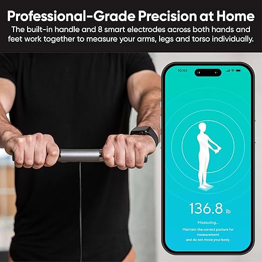 Wyze Smart Scale Ultra BodyScan with Handle – Wi-Fi & Bluetooth Body Composition Scale for Weight, BMI, Body Fat, Muscle Mass, and Segmental Measurement, 400 lbs, White