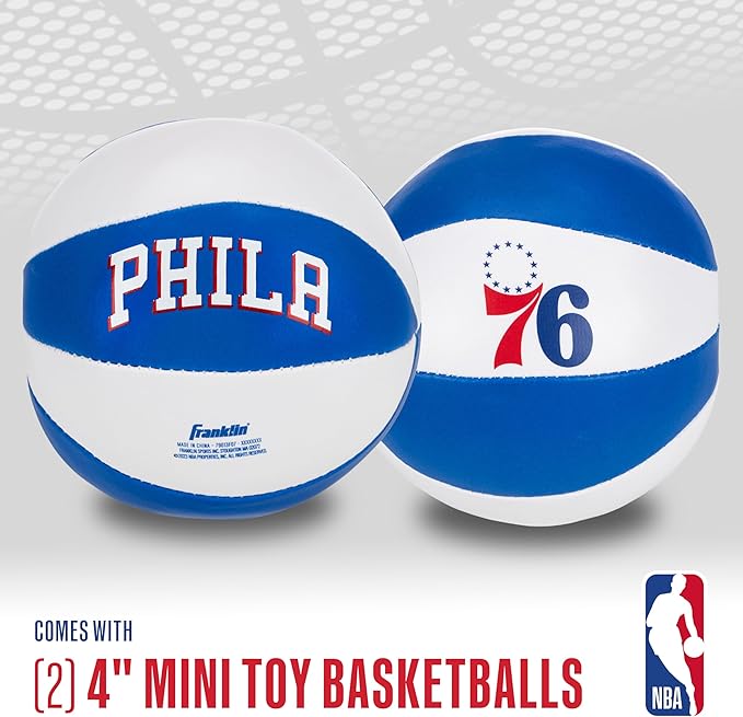 Franklin Sports NBA Toy Basketballs - 2 Pack of Kids Soft Mini Basketballs for Over The Door + Indoor Hoops - NBA Fan Shop