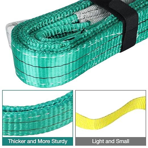 Lift Sling Straps,2" x 8' Heavy Duty Flat Eye Lift Sling, Lifting Straps Nylon Tree Saver Recovery Strap Web Sling Winch Strap