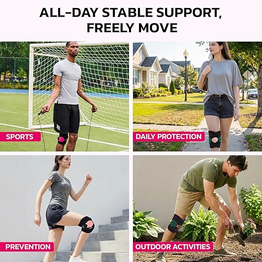 aoFIT Knee Brace for Men Women Knee Pain Meniscus Tear Arthritis Patella Dislocation Best Osteoarthritis Adjustable Compression with Memory Stabilizers for ACL MCL Breathable for Injury Recovery M