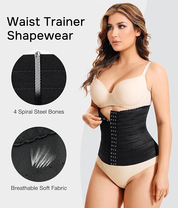 Eleady Waist Trainer for Women Corset Shapewear Tummy Control Adjustable Belly Binder Post Partum