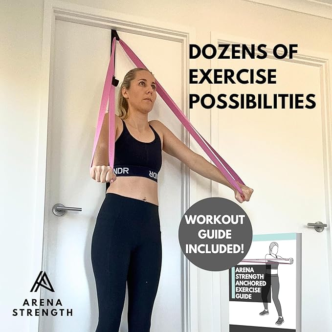 Arena Strength Multi Loop Door Anchor Strap for Resistance Bands - Fits Up to 9 ft Doors - Heavy Duty - Easy to Install - Full Body Home Workouts