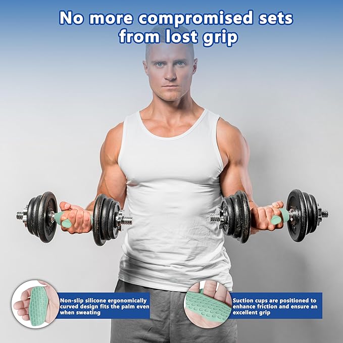 Silicone Gym Grips for Weight Lifting,Workout Gloves for Women Men Alternative,Anti Slip Gym Workout Grip,Rubber Gym Hand Grips-Weightlifting Grips Pad for Barbell,Pull Up,Ryptfit,Training
