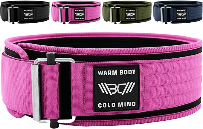 WARM BODY COLD MIND 4" Weight Lifting Belt 2.0 - Perfect for Olympic Weightlifting, Squats, Deadlift, Powerlifting - Gym Back Support for Men and Women
