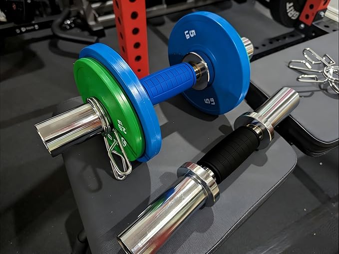 qibylift Dumbbell Handles Grips, Firm Rubber Barbell Grips Fit for Standard Barbell - Dumbell Handles, Silicone Rubber Barbell Grips for Weight Lifting Cable Attachments & Fitness Training