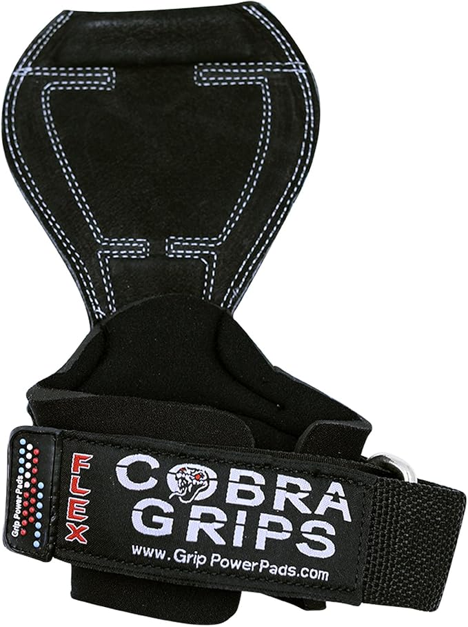 Cobra Grips Flex Model Weight Lifting Gloves Heavy Duty Straps Alternative Power Lifting Hooks for Deadlifts with Padded Wrist Wrap Support Bodybuilding