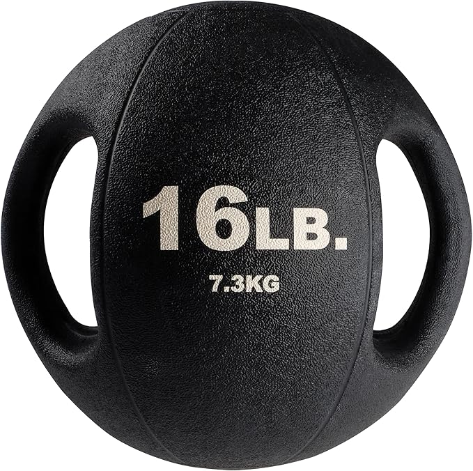 Body-Solid Heavy-Duty Exercise Medicine Balls with Dual Handles, Durable Non Slip Rubber Grip Medicine Ball for Weights Training, Weightlifting & Core Workouts.