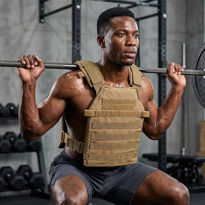 Adjustable Weighted Vest Fitness Sport Training Strength and Endurance Training,Quick Release with Molle for Running,Fitness Workouts