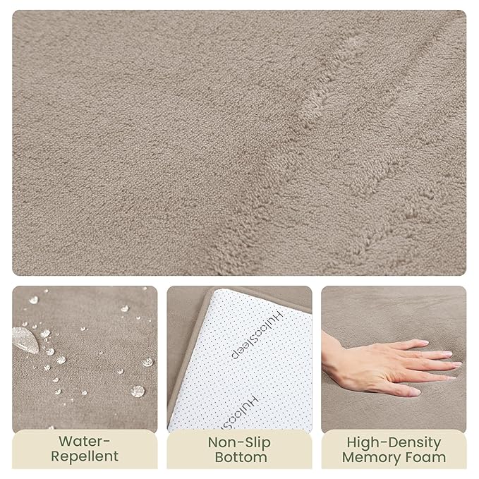 Baby Play Mat for Floor,Extra Large 79"×118" Tummy Time Mat,Thicker Memory Foam Mats for Toddler,Infant,Kids,Water Repellent Ultra Soft Coral Velvet,Non-Slip Backing Safe for Crawling(Beige)