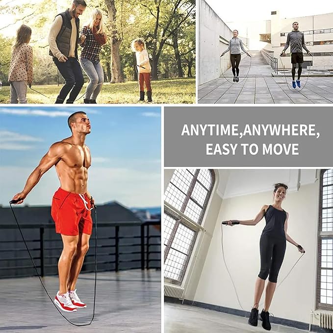 MRX BOXING & FITNESS Speed Jump Rope for Men, Women & Kids Tangle-Free Adjustable Steel Cable with Smooth Ball Bearings, and Comfortable Foam Handles for Full-Body Workouts