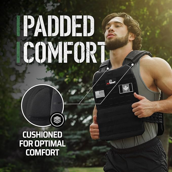 Amstaff Tactical Weighted Vest - Adjustable Weight Vests - Versatile Wearable Vest for Fitness Workouts, Strength and Endurance Training, Running