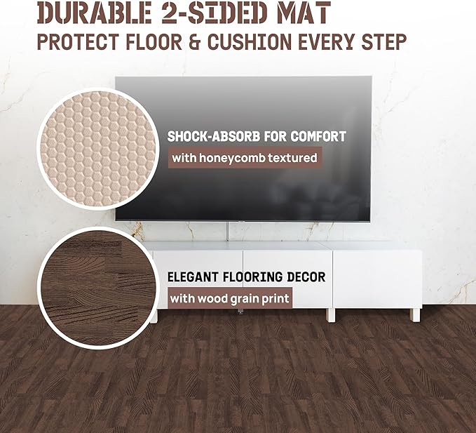 Yes4All EVA Interlocking Mats, Puzzle Floor Tiles, Foam Floor Padding with Border for Furniture, Home Space, Living Room, Garage
